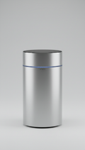 Brushed aluminum smart speaker with adaptive acoustics
